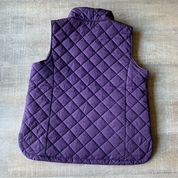 Lands’ End Womens Quilted Hiking Puffer Vest XL Purple Zip Gorp Core Classic NWT - Picture 3 of 10